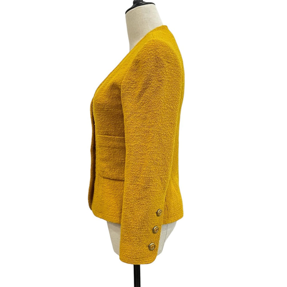 Chanel Coco Mark Button Tweed Wool Jacket