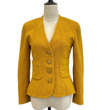 Chanel Coco Mark Button Tweed Wool Jacket