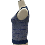 Chanel Coco Mark Lame Cashmere Silk Blend Sleeveless Knit