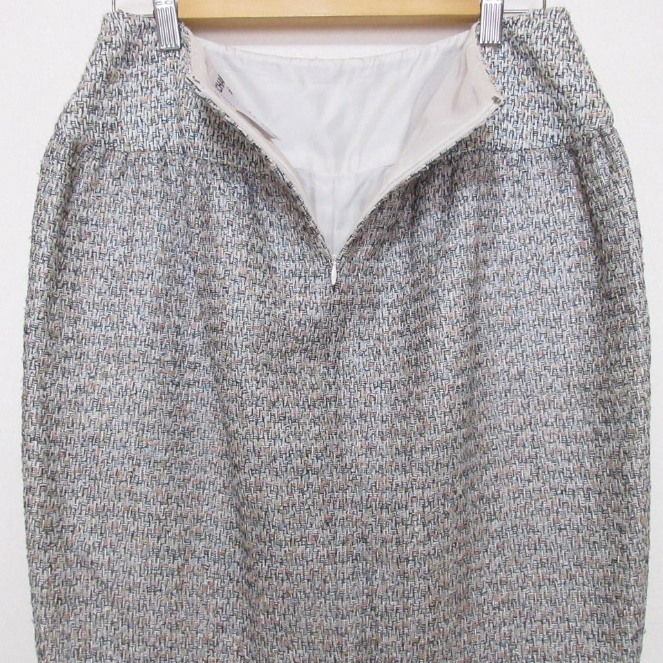 Chanel Coco Mark Tweed Mini Skirt Wool Skirt