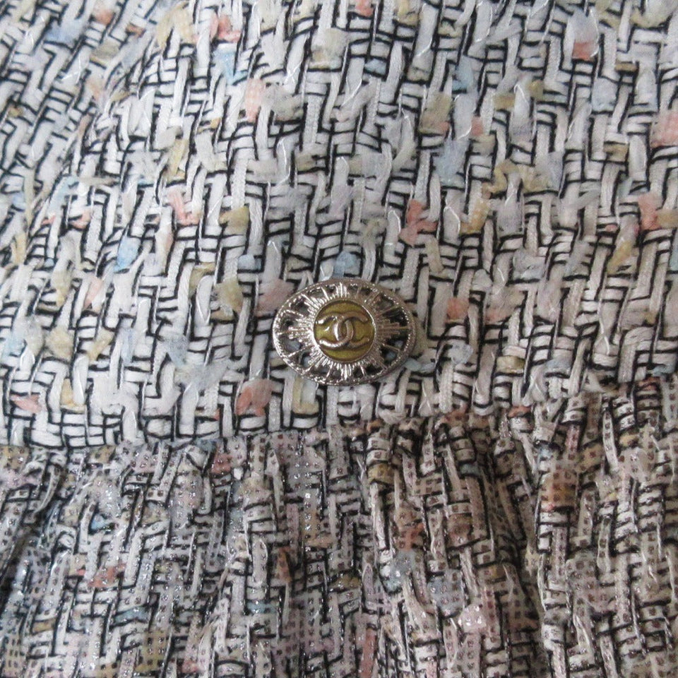 Chanel Coco Mark Tweed Mini Skirt Wool Skirt