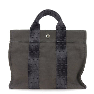 Hermes Tote Bag canvas gray Her Line Tote PM unisex(Unisex)