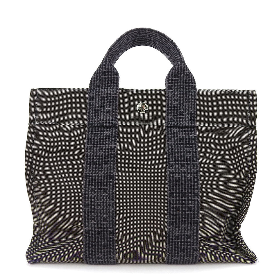 Hermes Tote Bag canvas gray Her Line Tote PM unisex(Unisex)
