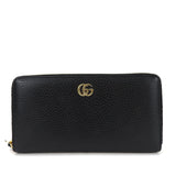 Gucci Long Wallet Purse 456117 leather black GG Marmont