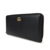 Gucci Long Wallet Purse 456117 leather black GG Marmont