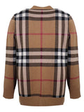 Luxury Burberry Check Wool Cashmere Cardigan Brown