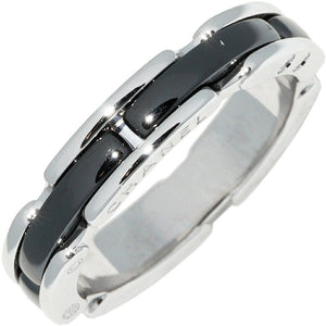 Chanel K18WG Black Ceramic J12 Ultra Collection Ring J3092