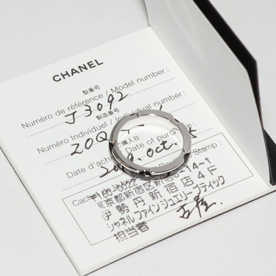 Chanel K18WG Black Ceramic J12 Ultra Collection Ring J3092
