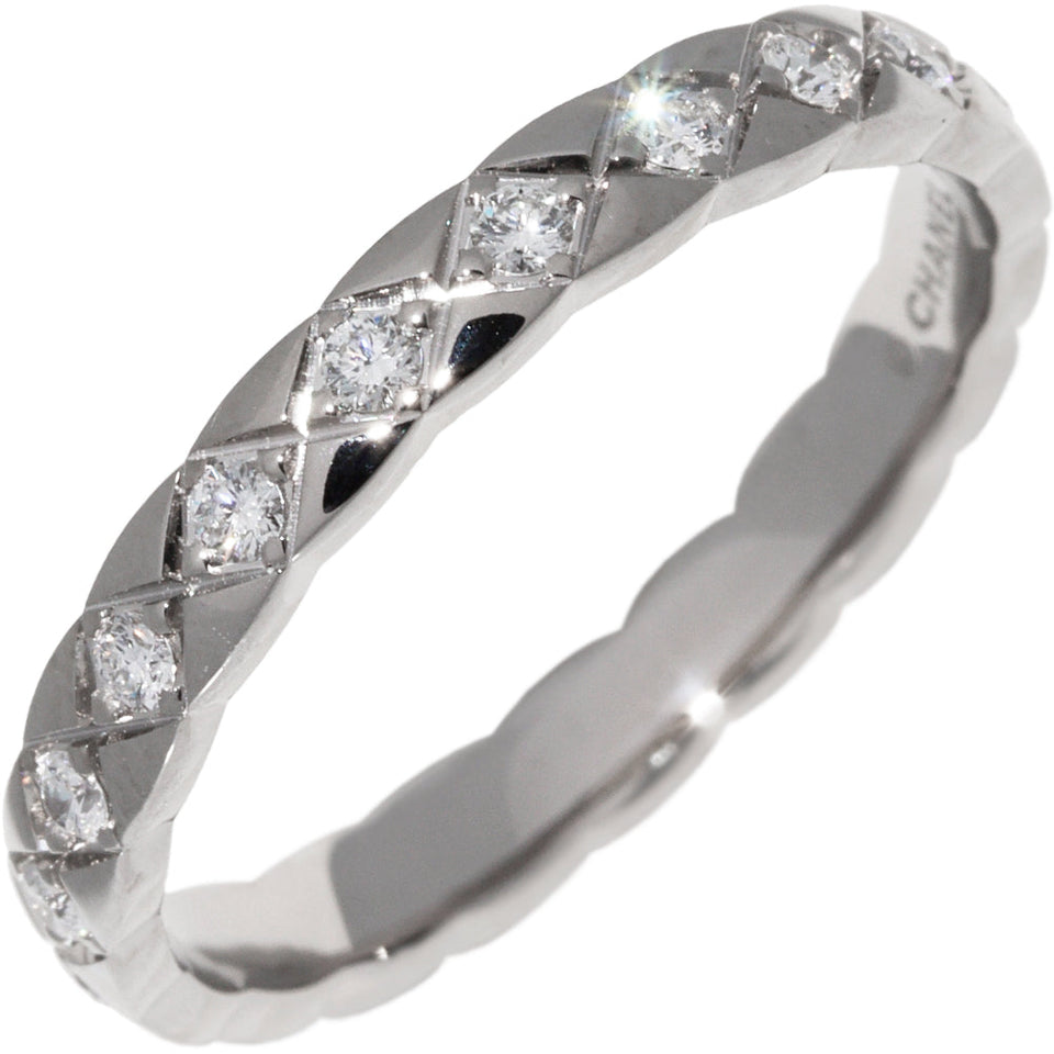 Chanel K18WG Diamond Coco Crush Ring Mini Model J11871