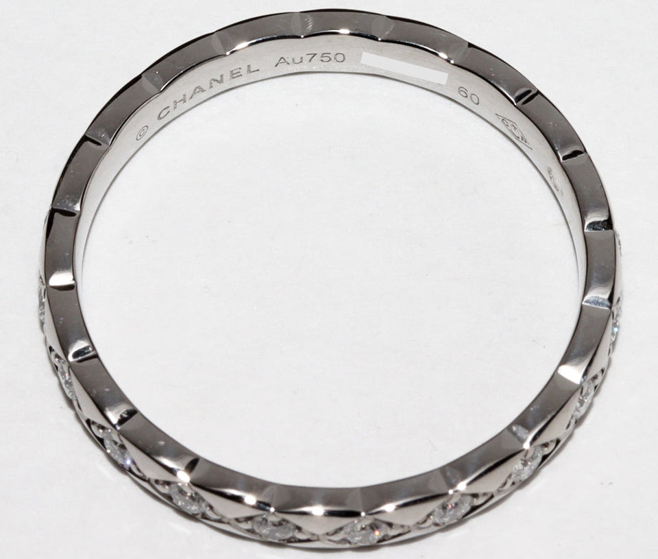 Chanel K18WG Diamond Coco Crush Ring Mini Model J11871