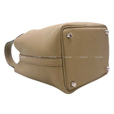 Hermes Handbag Picotin Lock 18 PM Beige Marfa Taurillon Clemence Silver HW StamP