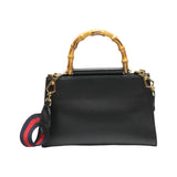 Gucci Handbag 459076 leather black Bamboo leather 2 way bag Women