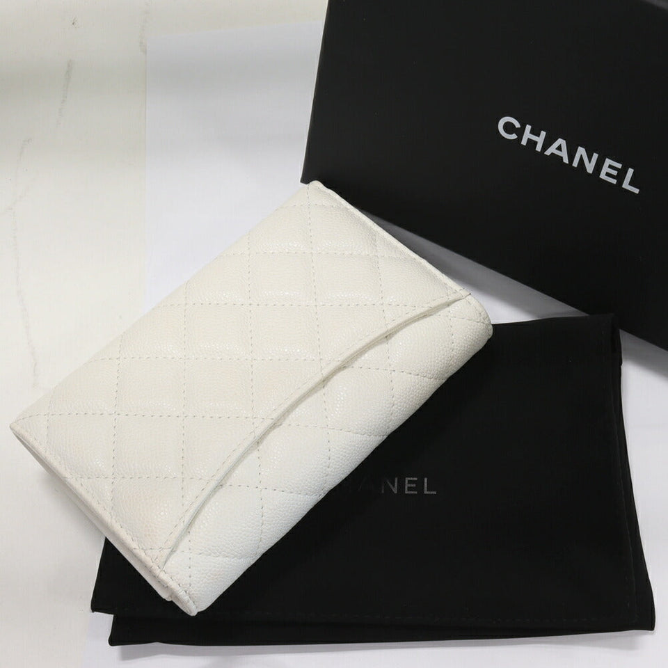 Chanel Caviar Skin Matelasse Medium Classic Flap Wallet Wallet AP0232