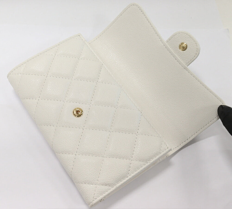 Chanel Caviar Skin Matelasse Medium Classic Flap Wallet Wallet AP0232