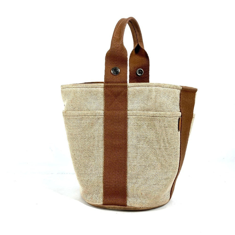 Hermes Handbag canvas Brown Sakso PM Women