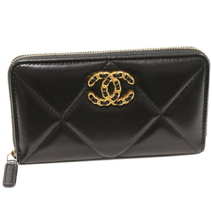 Chanel Lambskin Chanel 19 Zip Long Wallet AP0948