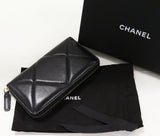 Chanel Lambskin Chanel 19 Zip Long Wallet AP0948