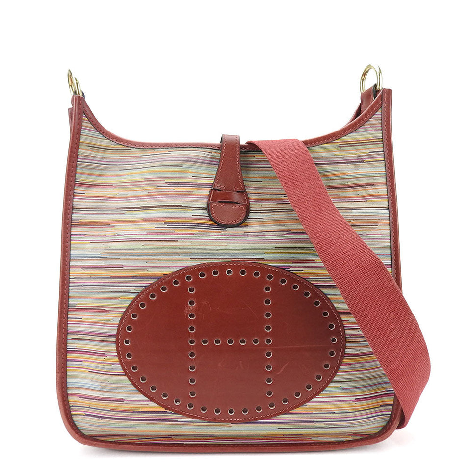 Hermes Shoulder Bag Vibrato Red Evelyn 1PM Women