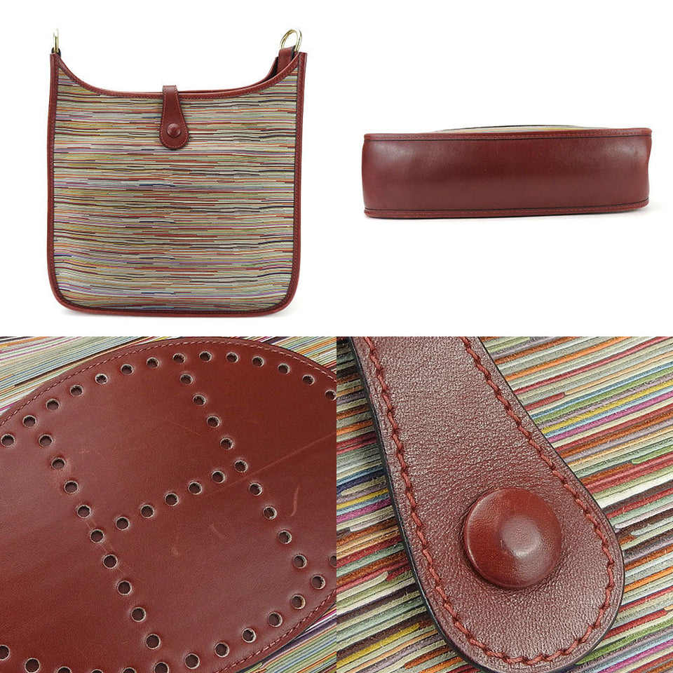 Hermes Shoulder Bag Vibrato Red Evelyn 1PM Women