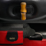 Gucci Handbag leather black Bamboo Women