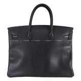 Hermes Handbag Birkin40 Noir (Black) Ardennes Silver HW Stamp ?K