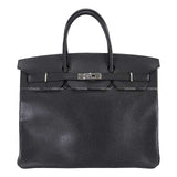Hermes Handbag Birkin40 Noir (Black) Ardennes Silver HW Stamp ?K