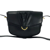 Gucci Shoulder Bag leather black Bamboo Metal Old Gucci Women