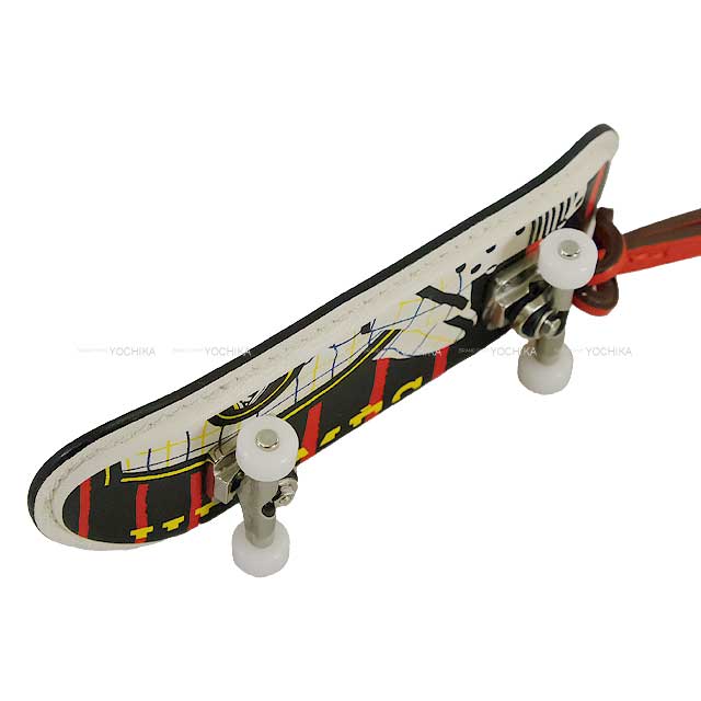 Hermes bag charm Finger Skateboard Noir (Black)/Multicolor/Rouge de Coeur Chevre Myzore/Veau Swift Stamp