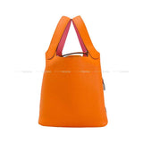 Hermes Handbag Picotin Lock 18 PM Eclat Orange Minium/Rose Azalee Taurillon Clemence/Veau Swift Silver HW Stamp