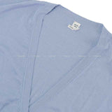 Hermes Cardigan Ladies Long Vneck Embroidery Bleugray Cashmere50% / Silk50% 38