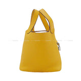 Hermes Handbag Picotin Lock 18 PM Sun Taurillon Clemence Silver HW Stamp