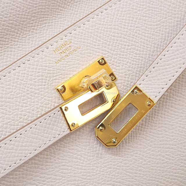 Hermes long wallet Kelly Wallet Long To Go New Gris Perle Veau Epsom Gold HW Stamp