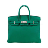 Hermes Handbag Birkin25 Vert Vertigo Veau Togo Silver HW Stamp