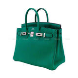 Hermes Handbag Birkin25 Vert Vertigo Veau Togo Silver HW Stamp