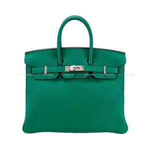 Hermes Handbag Birkin25 Vert Vertigo Veau Togo Silver HW Stamp