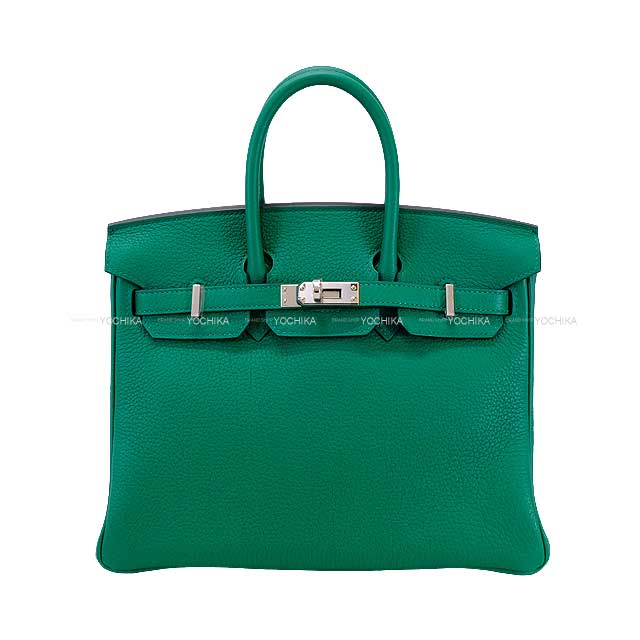 Hermes Handbag Birkin25 Vert Vertigo Veau Togo Silver HW Stamp