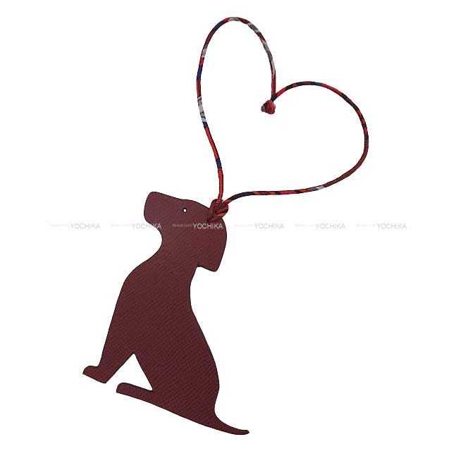 Hermes bag charm petit H Labrador Dog Rouge H/Plomb Veau Epsom/Veau Togo