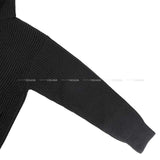 Hermes Knit Ladies Blouson H logo pocket over knit zip up Noir (Black) Wool/Lambskin 36 Silver