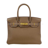 Hermes Handbag Birkin30 Etoupe Veau Togo Gold HW Stamp