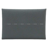 Hermes card holder Calvi Verso Gris Misty/Noir (Black) Chevre Myzore Silver HW Stamp