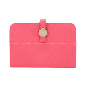 Hermes Bi-fold wallet Dogon Compact Rose Azalee Evercolor Silver HW Stamp