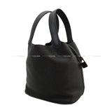 Hermes Handbag Picotin Lock 22 MM Monochrome SO Black Noir (Black) Taurillon Clemence Mat black hardware Stamp