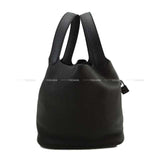 Hermes Handbag Picotin Lock 22 MM Monochrome SO Black Noir (Black) Taurillon Clemence Mat black hardware Stamp