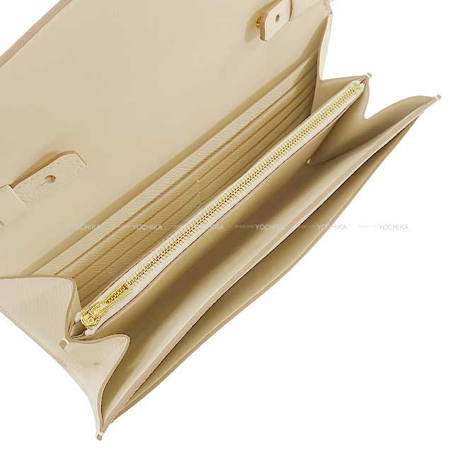 Hermes long wallet Constance Long wallet To Go Craie Veau Epsom Rose Gold HW Stamp