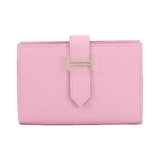 Hermes Bi-fold wallet Bearn Mini Card holder With Coin purse Mauve sylvestre Veau Epsom Silver HW Stamp