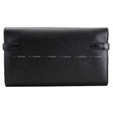Hermes long wallet Kelly Wallet long Classic Noir (Black) Veau Epsom Silver HW Stamp