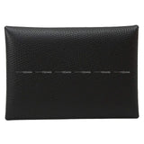 Hermes card holder Calvi Duo Noir (Black) Veau Epsom Silver HW Stamp
