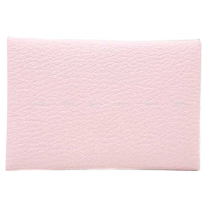 Hermes card holder Calvi Rose Darling Chevre Myzore Silver HW Stamp