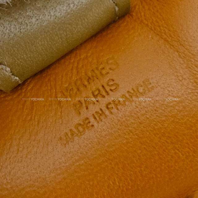 Hermes bag charm Rodeo PM Gold/Craie/Etoupe Agneau Milo/Veau Swift Stamp
