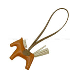 Hermes bag charm Rodeo PM Gold/Craie/Etoupe Agneau Milo/Veau Swift Stamp